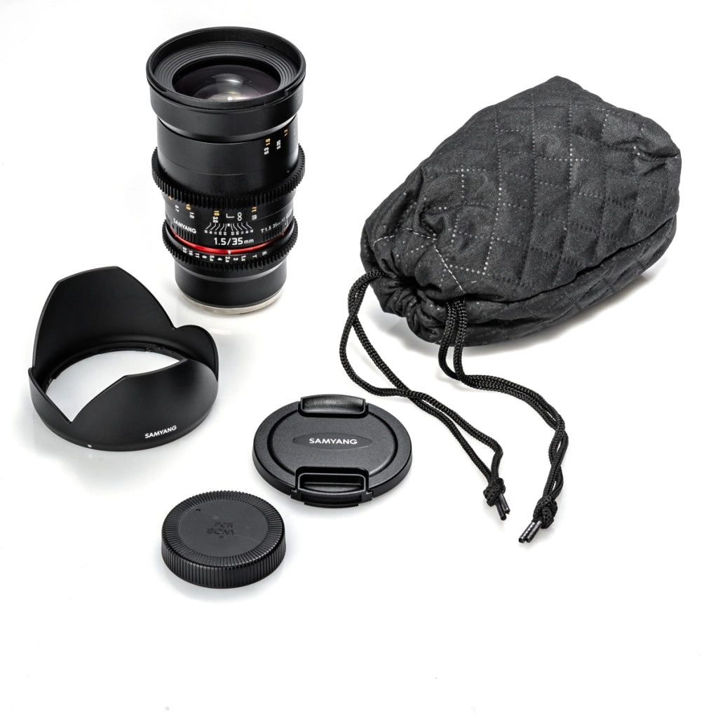 SAMYANG Obiettivo Video DSLR II Sony E 35 mm / T1.5 Messa a fuoco manuale Obiettivo video 0.8, grandangolo nero