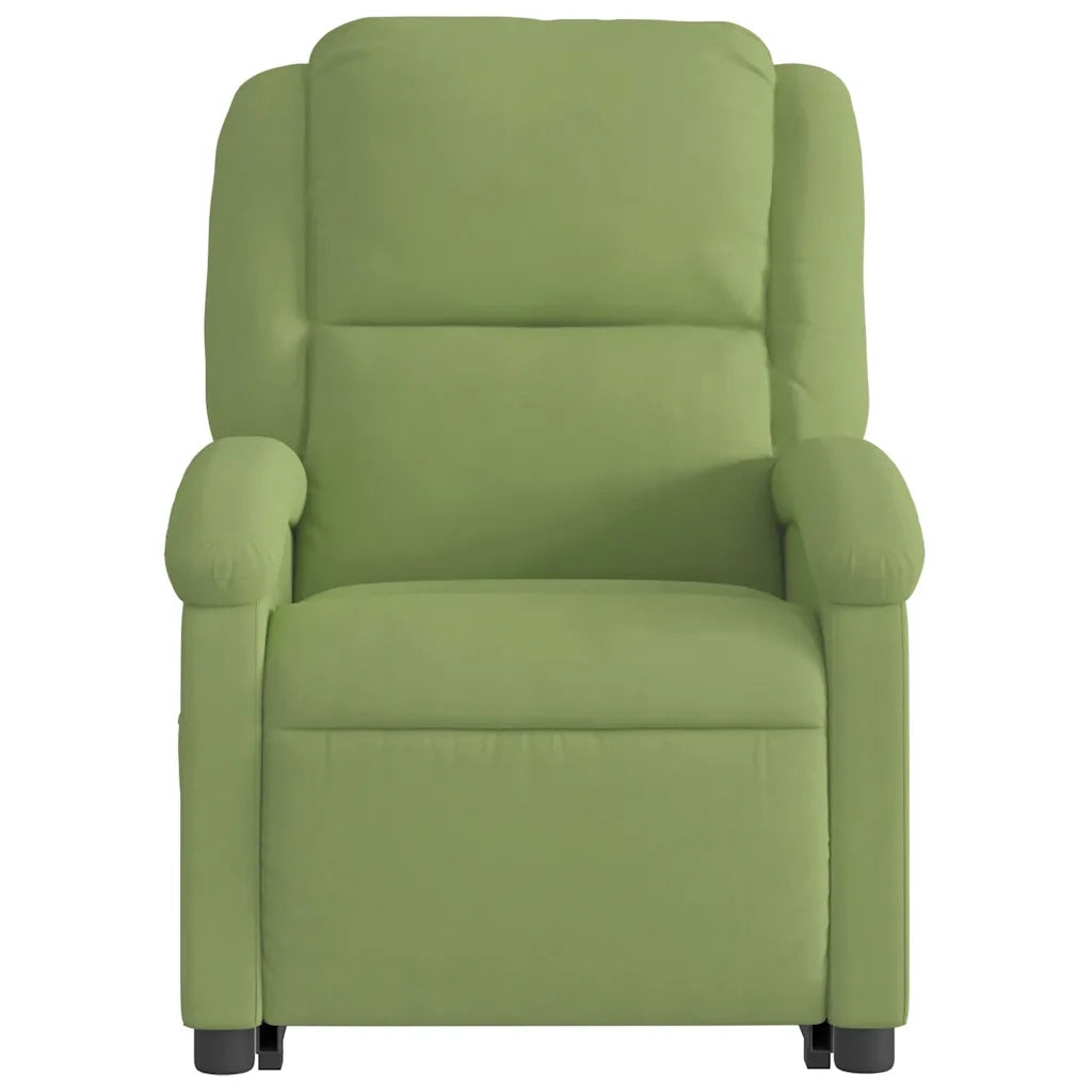 Poltrona Alzapersona Reclinabile Verde Chiaro in Velluto 3204314