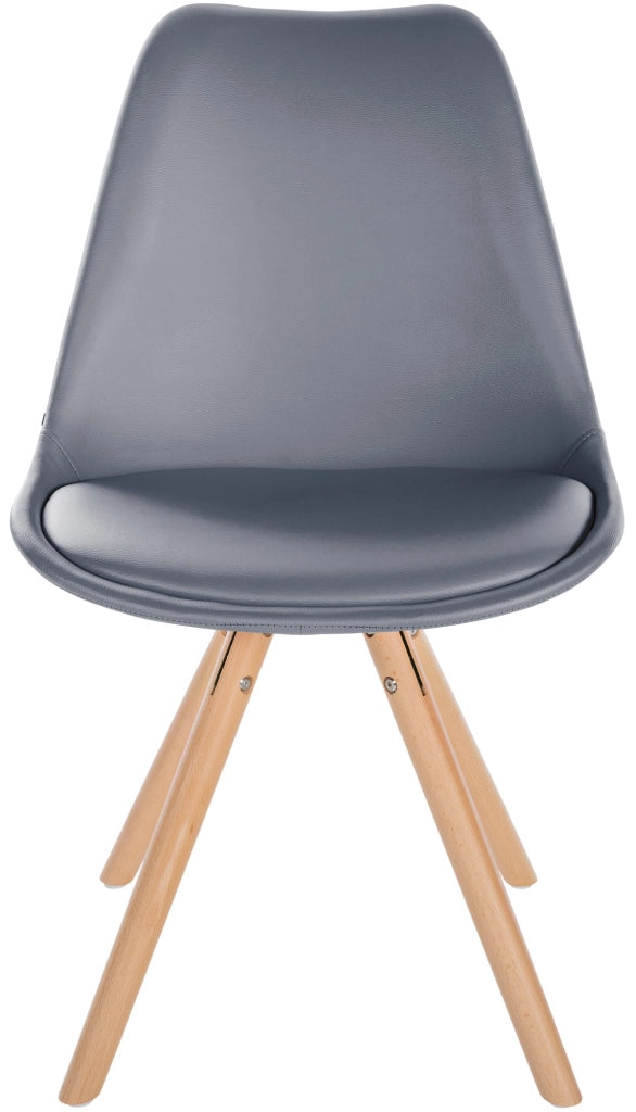 Sedia Sofia in similpelle grigio,natura (rotondo)