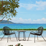 SET TAVOLINO 50x50 CON 2 SEDIE IN RATTAN NERO