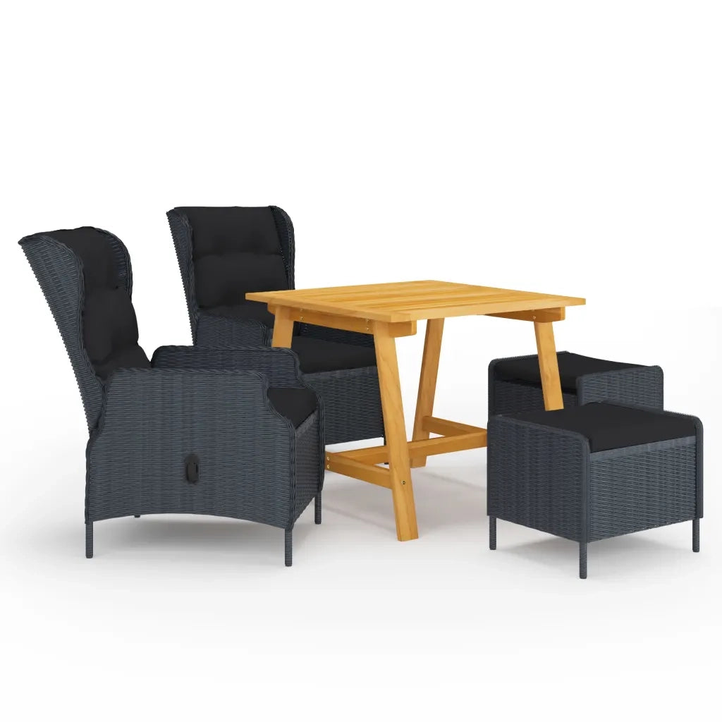 Set Mobili da Pranzo per Giardino 5 pz Grigio Scuro cod mxl 42238