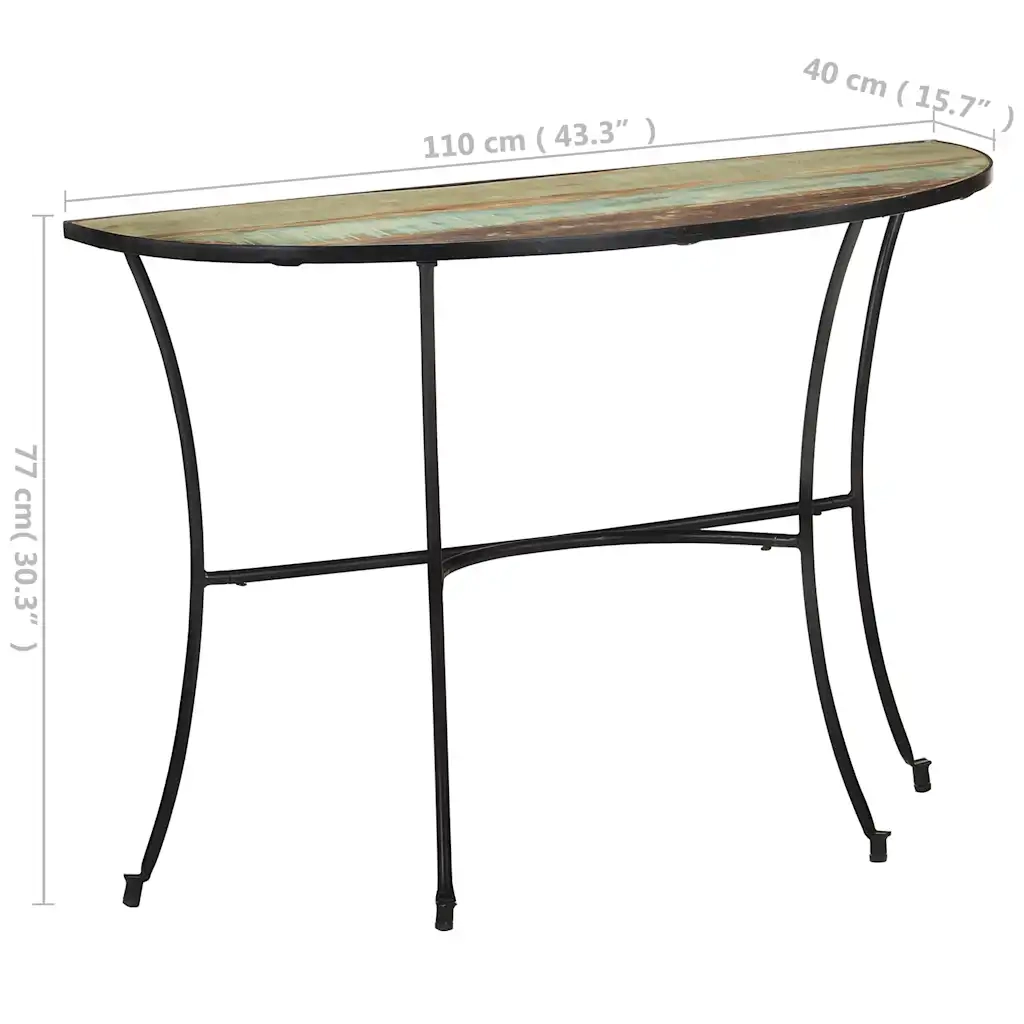 Tavolino Laterale 110x40x77 cm in Legno Massello di Recupero 321949