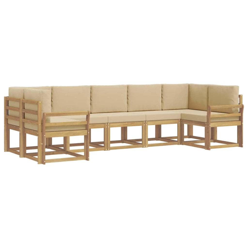 Set di divani da esterno 7 pz Bianco e Beige 3388157