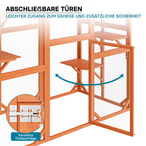 Recinto per gatti da esterno resistente alle intemperie 168 x 82 x 166,5 cm 6 piattaforme Parco Gabbia