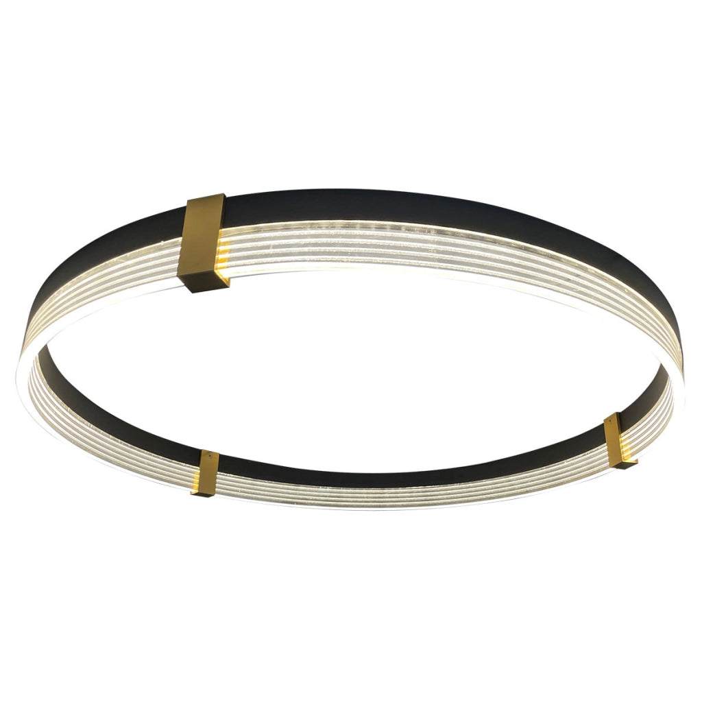 Lampada a sospensione nera anello 60cm LED CCT 32W