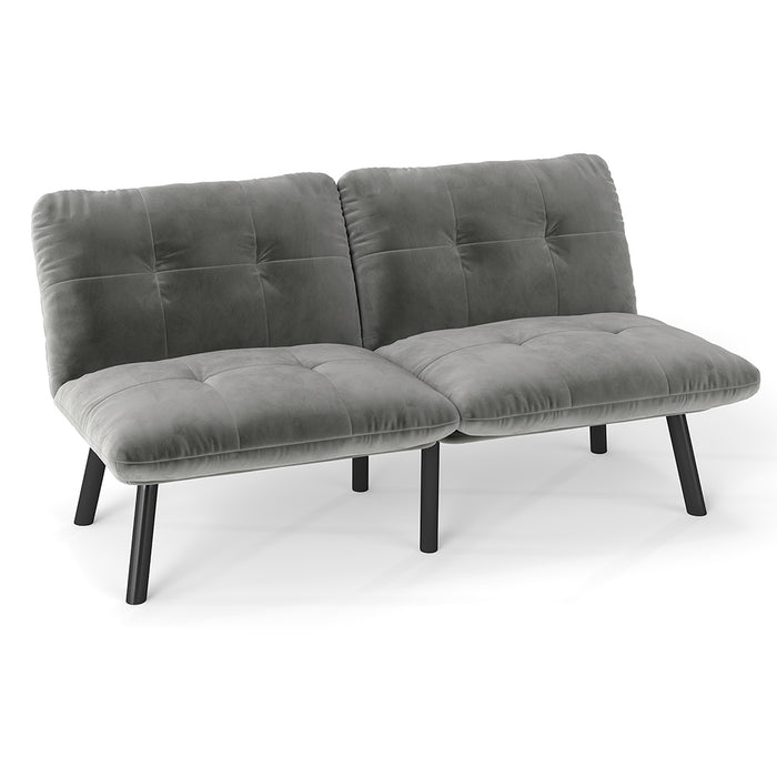 Divano letto - Xylo - 2 posti pieghevole grigio futon poco ingombrante