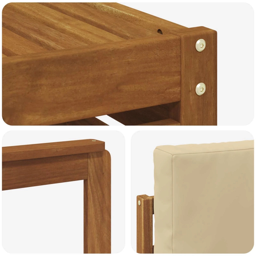 Set divano sezionale con cuscino 7 pcs Naturale e Beige