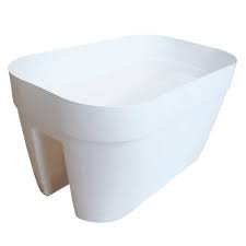 Vaso Fiorera per Ringhiera Ovale ORLANDO vari colori 45x45x24 H Colore: Bianco