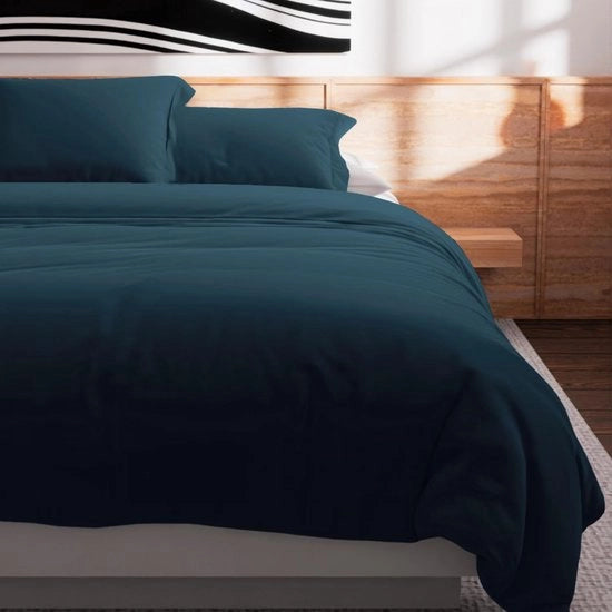 Dekbedovertrek Effen Donkerblauw 240 x 220 cm in Cotone Zucchero