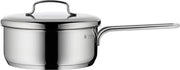 Minipan met coperatura metallica, piccolo, 16 cm, 1,2l, acciaio inox lucidato, induzione, stivabile, ideale per piccole porzioni o singoli nuclei familiari