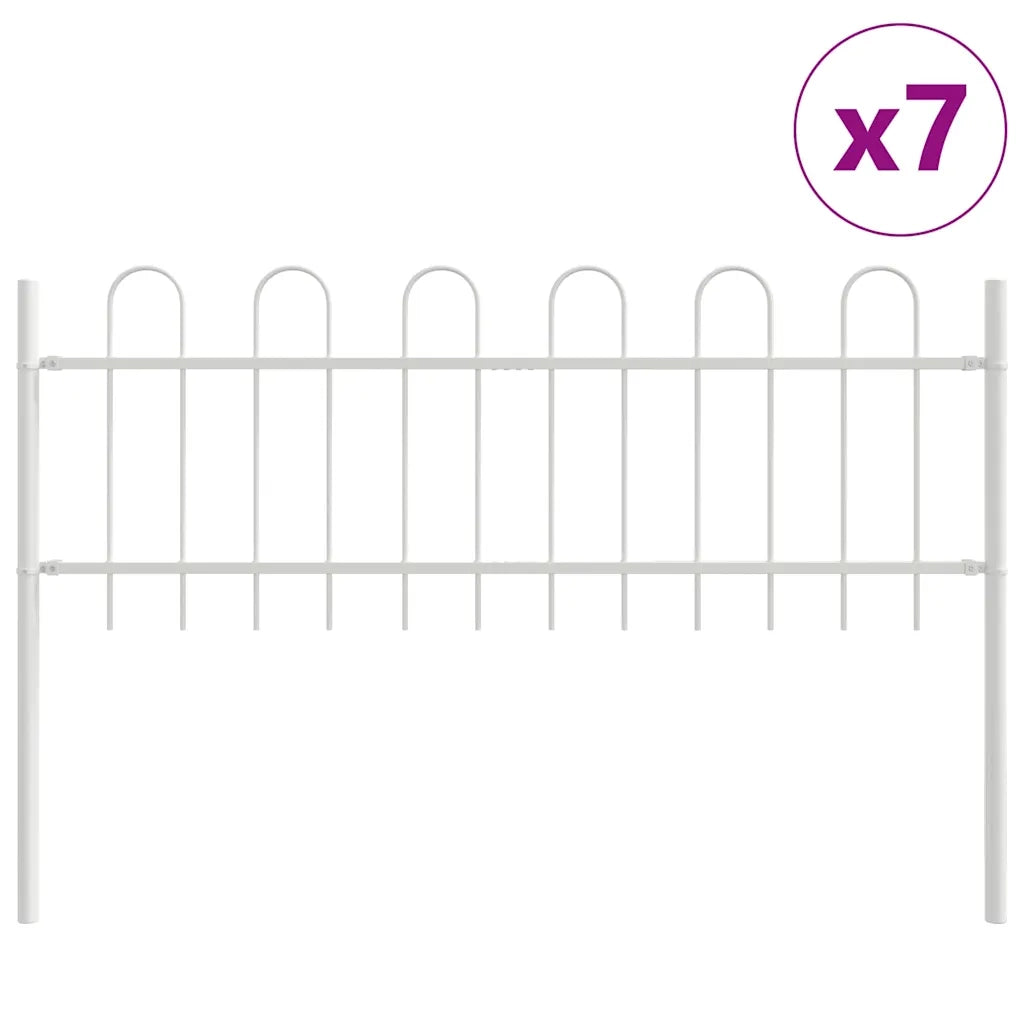 Recinzione per Giardino 7 pcs Bianco 11,9 x 0,6 m 3334143