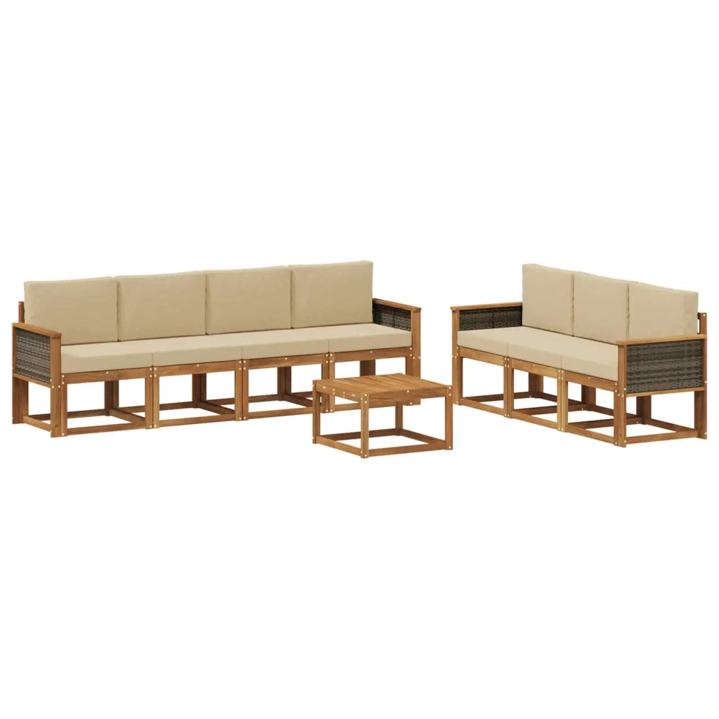 Set di divani da esterno 7 pz Naturale 3385049