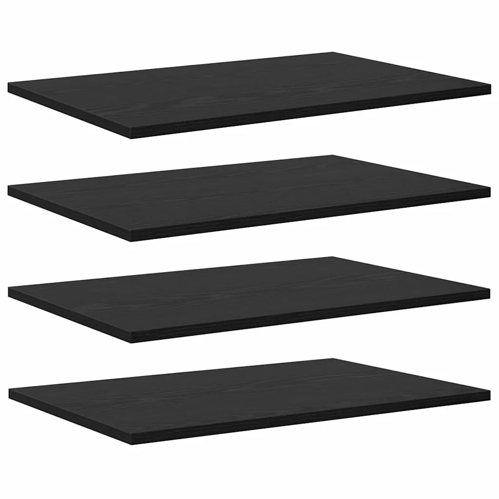 vidaXL Scaffale 4 pcs Nero 60 x 40 x 1.5 cm Legno multistrato