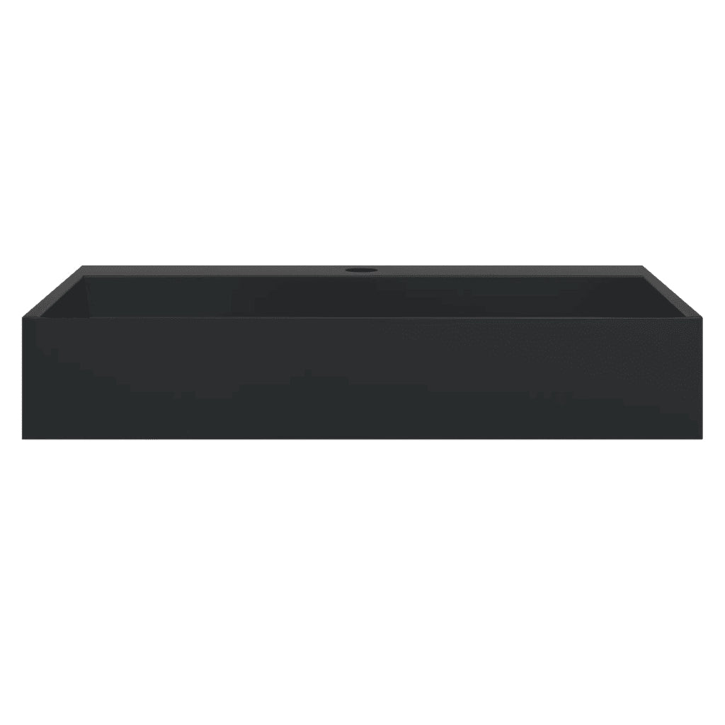 Lavandino 60x38x11 cm Blocco in Marmo/Minerale Nero Opaco 155980