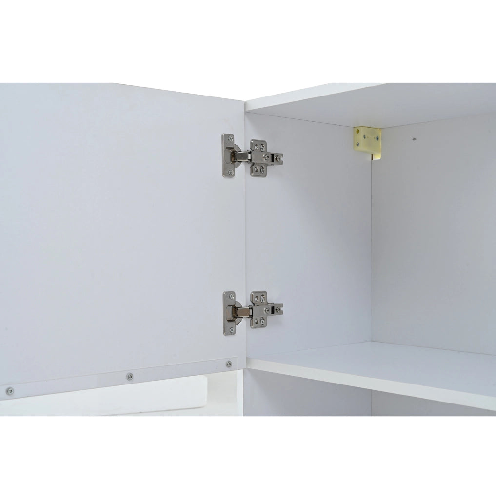 Parete attrezzata TV 3 pezzi bianca con LED e finitura lucida