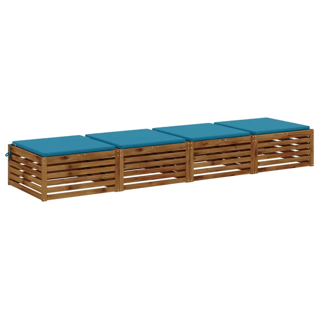 Cuscini per Sedia in 4 Pezzi SOEST 4 pz 100% Poliestere Azzurro 944802