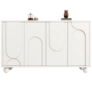 Madia con 2 Ante e Ripiano Regolabile; per Sala da Pranzo o Soggiorno in MDF; 120 × 35 × 71 cm; Bianco