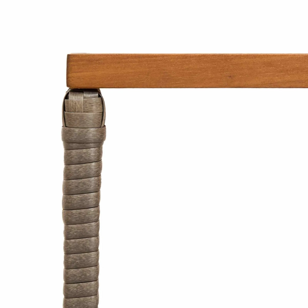Tavolo da Esterno Grigio 80 x 40 x 40 cm Acciaio e Polyrattan