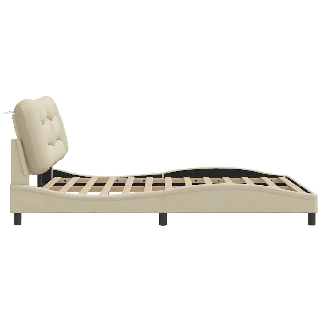 Giroletto senza Materasso-Struttura Letto Hvar Crema 120x200 cm Tessuto