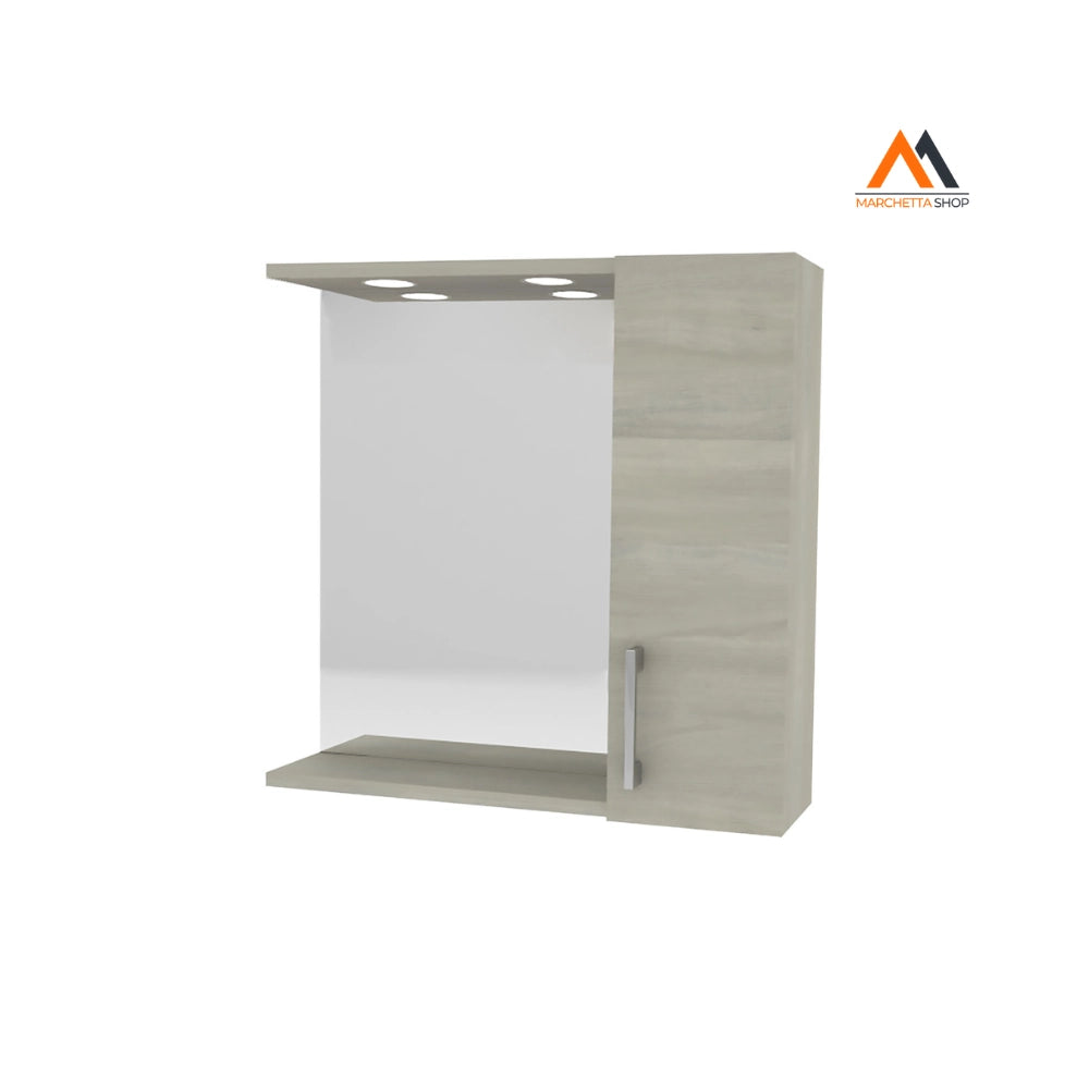 SPECCHIERA DA BAGNO PENSILE SINGOLO cm 58 x 16 x h.57 - rove
