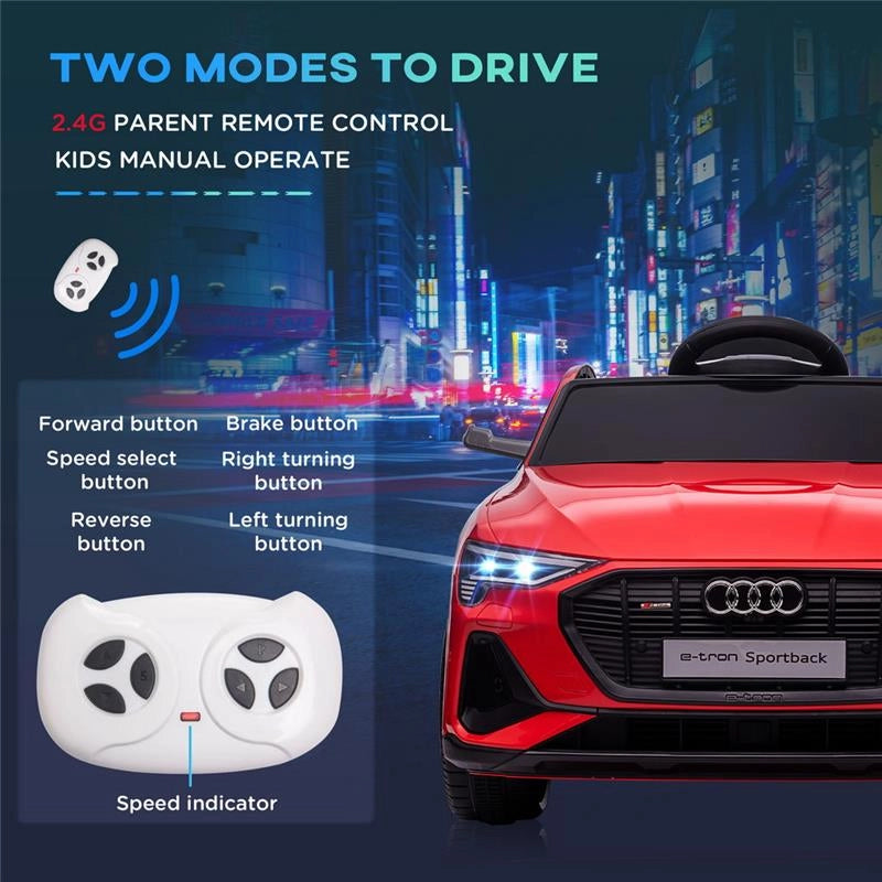 MACCHINA ELETTRICA AUDI PER BAMBINI 12 V CON TELECOMANDO ETÀ 3-5 ANNI ROSSA