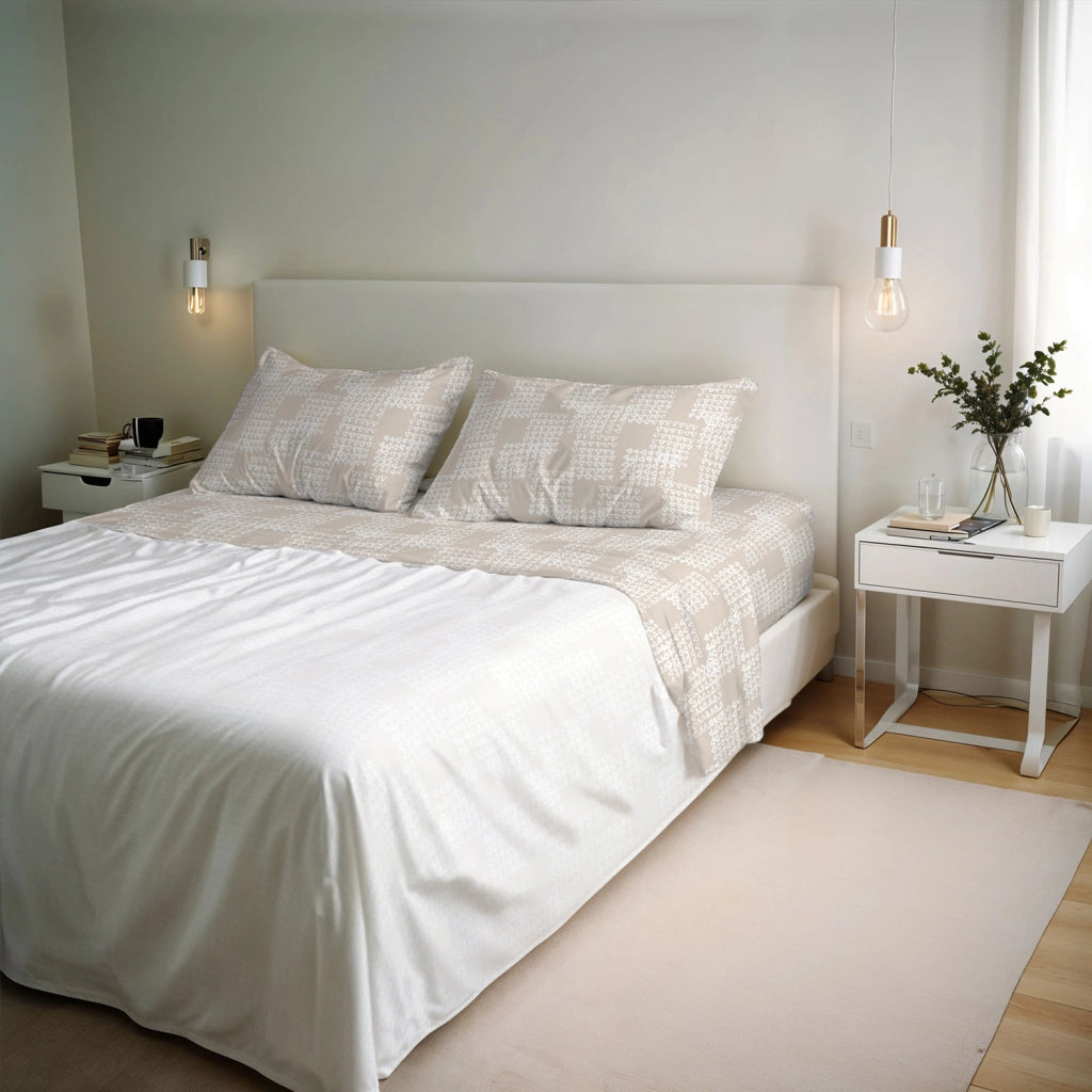 Set Lenzuola Singolo con Stampa Sopra Sotto e Federa Linea River Kura