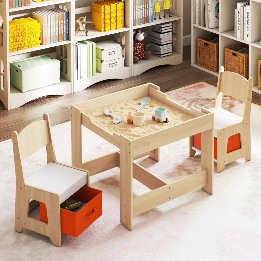 Set tavolo e sedie per bambini piano doppio superficie smontabile, Tavolo scrivania per bambini per disegnare-Tavoli e sedie