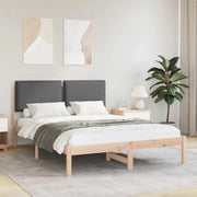 Letto con Testiera Rivestita Grigio scuro 120 x 190 cm