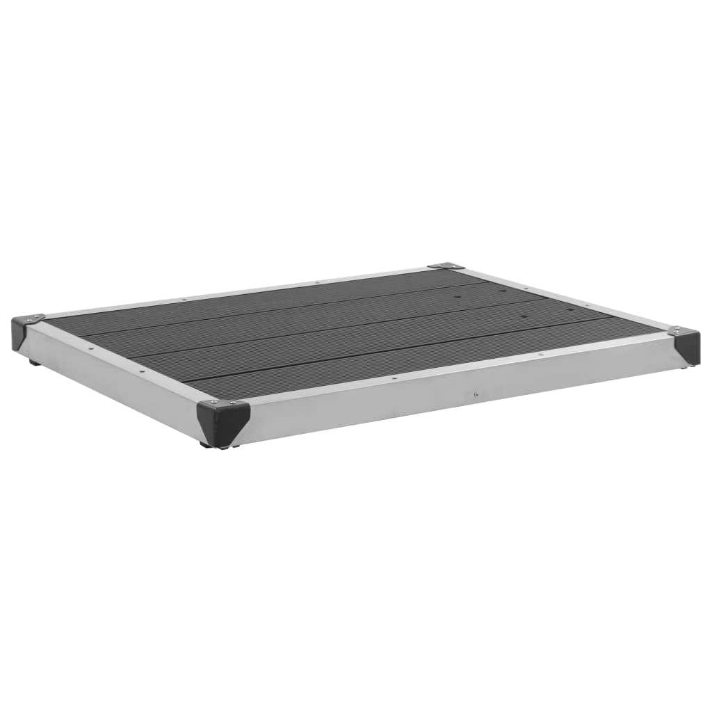 Piatto doccia da esterno piatto doccia da giardino piatto doccia da terrazza piatto doccia da piscina acciaio inox WPC 80 x 62 cm grigio 02_0001981