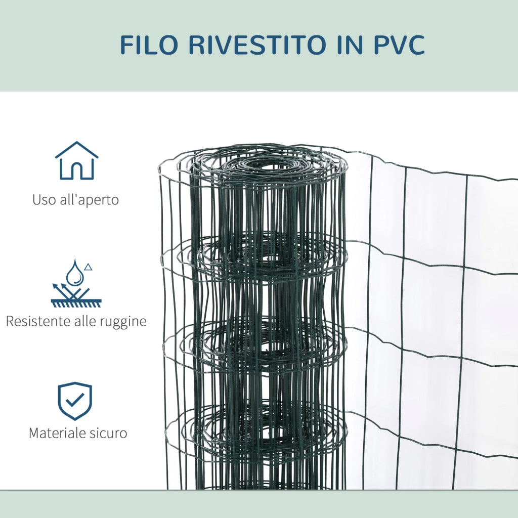 Easycomfort Rete per Recinzioni in Metallo con Rivestimento in PVC, Rotolo da 10x1m, Verde