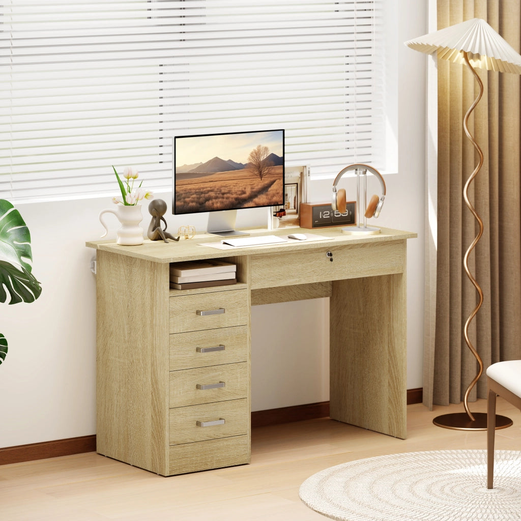 Scrivania con cassetti ¨C Minimal ¨C 110x50x76 cm quercia