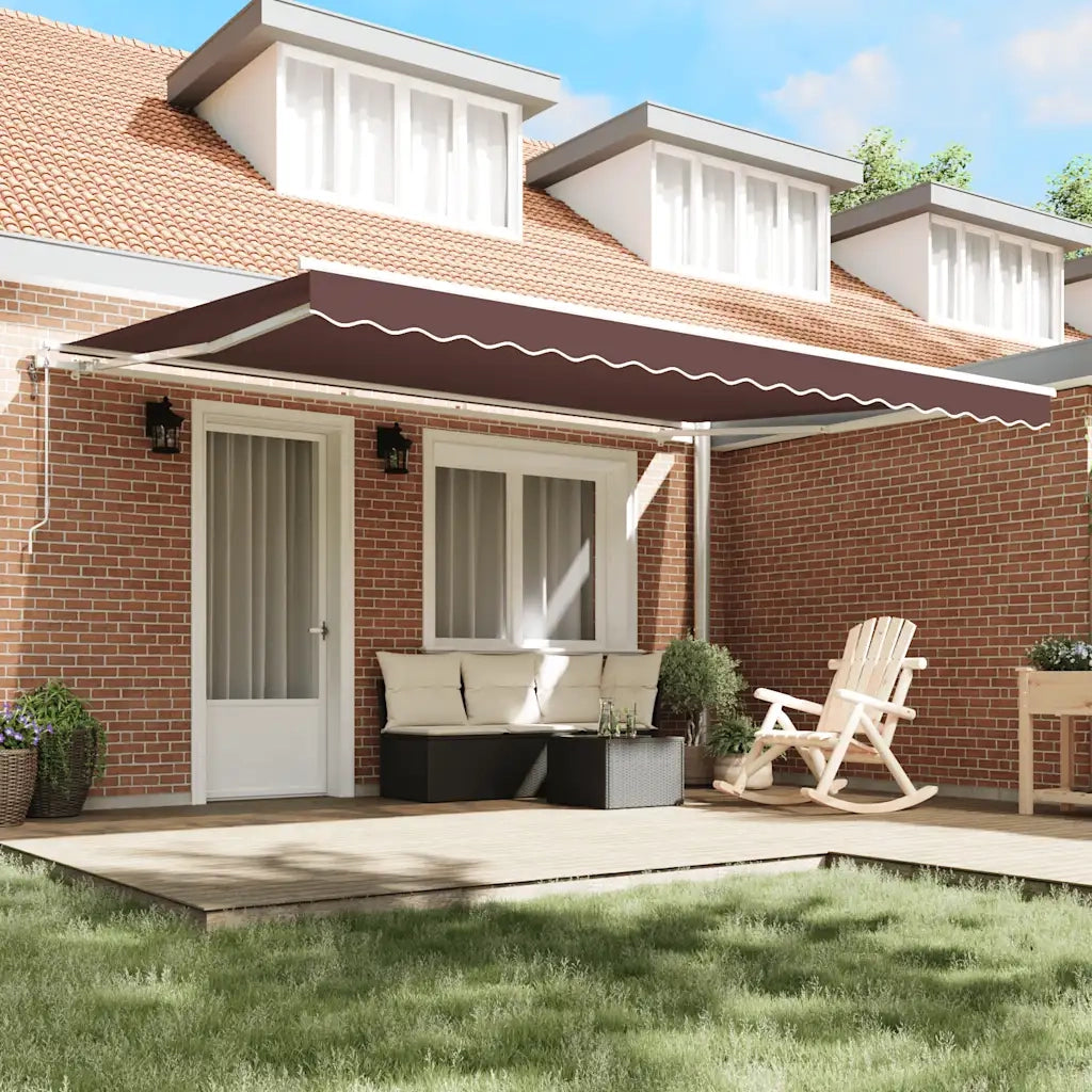 vidaXL Tenda da Sole Retrattile Automatica Marrone 450x300 cm