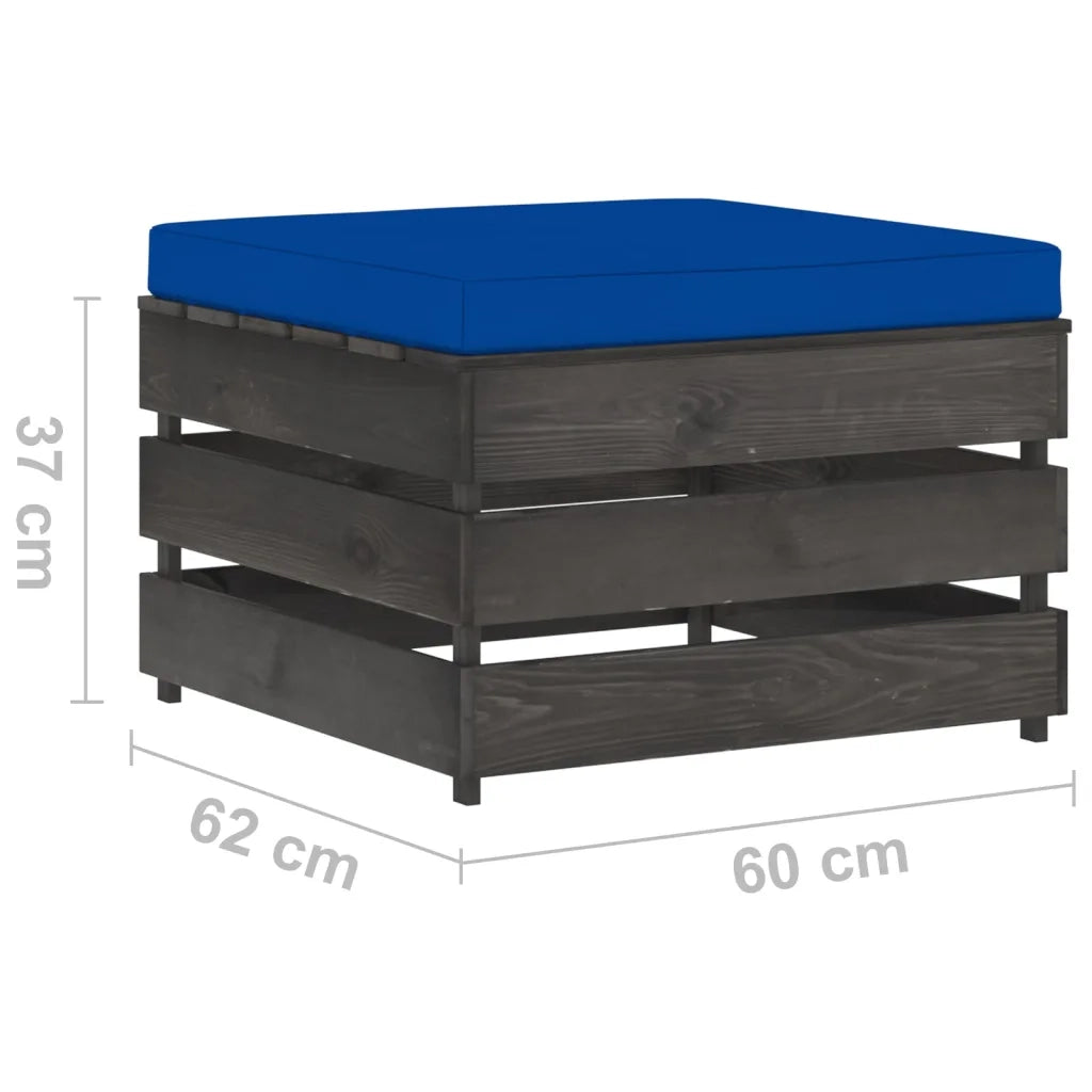Set Salotto da Giardino 2pz con Cuscini Legno Impregnato Grigio 3068154