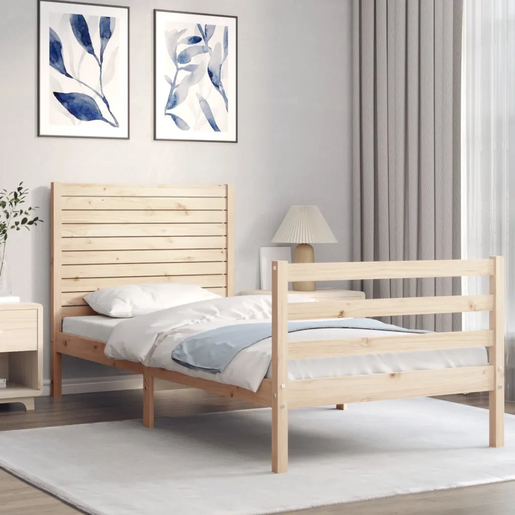 Giroletto con Testiera Small Single-Struttura Letto in Legno Massello 187120