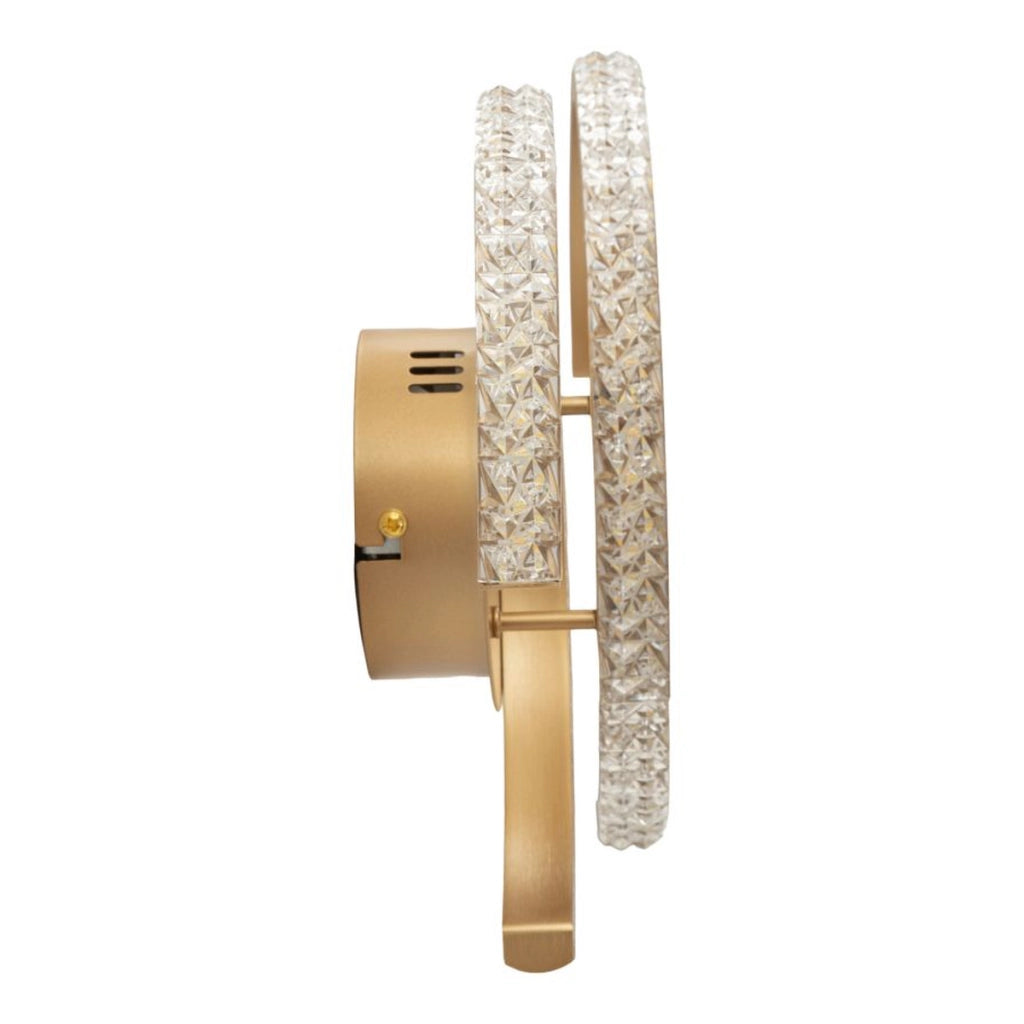 Lampada a parete Glam con doppia curva luminosa in oro