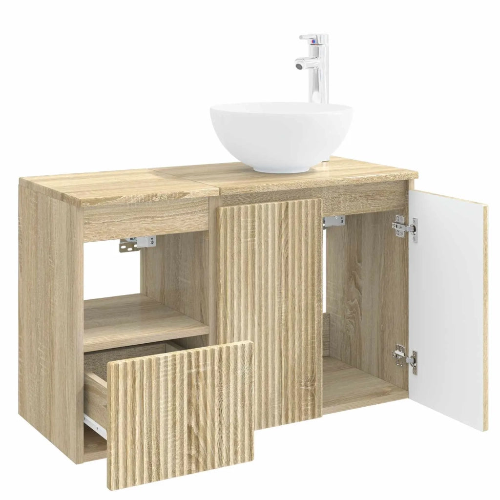 Set di mobili per il bagno 2 pz Rovere Sonoma 3404036