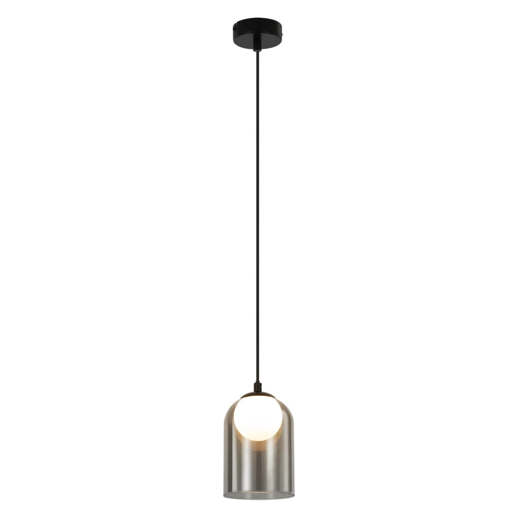 Lampada a sospensione ZMH per sala da pranzo nera 1 fiamma G9 in vetro vintage per camera da letto