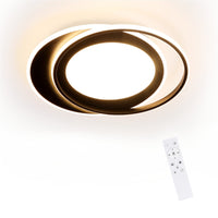 ZMH Lampada da soffitto plafoniera LED moderna doppio anello striscia acrilico telecomando