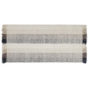 Tappeto in lana bianco sporco nero marrone 80 x 150 cm fatto a mano con nappe moderne