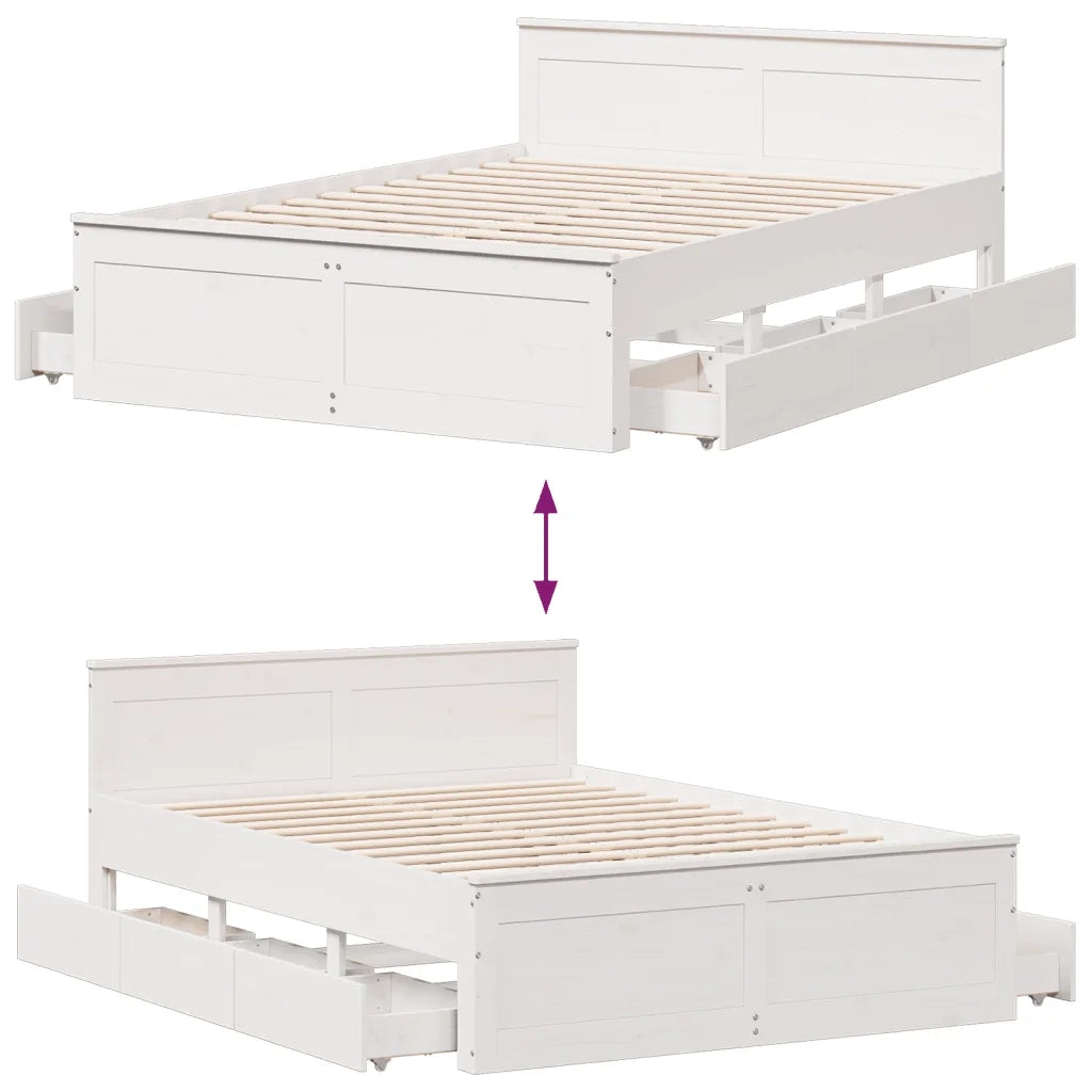 Giroletto senza Materasso con Testata Bianco 150x200 cm Pino