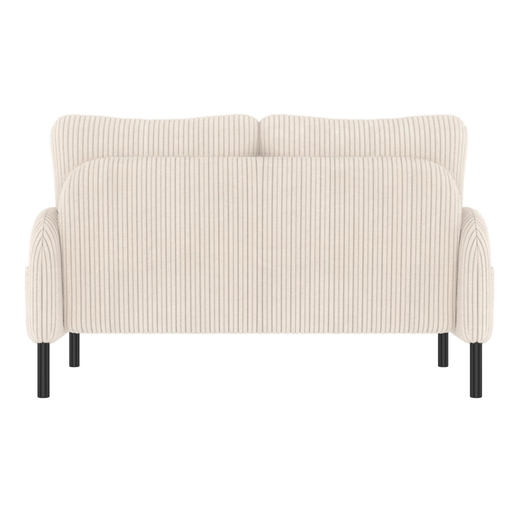 Divano 2 posti in velluto a coste con tasca laterale; 120 x 75 x 79 cm; beige