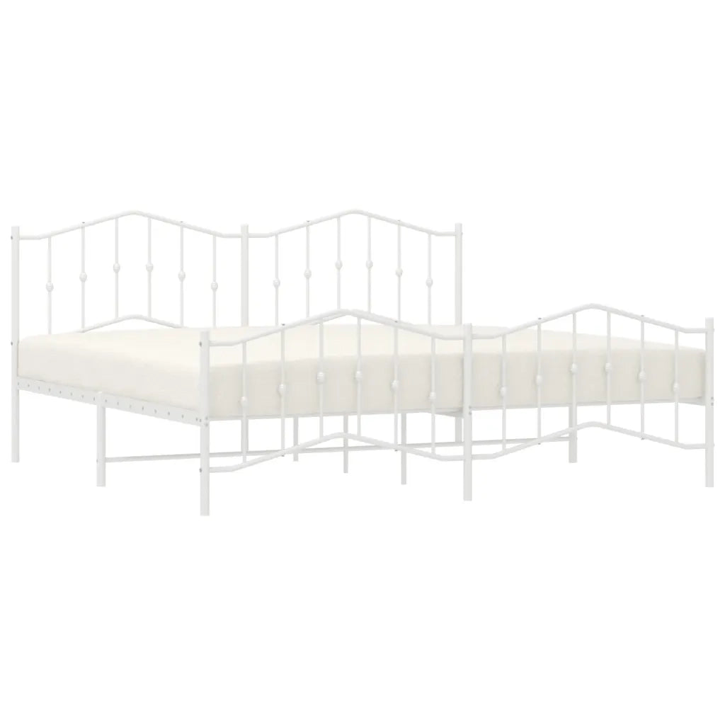 Giroletto con Testiera e Pediera Metallo Bianco 200x200 cmcod mxl 108281