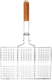 Grill professionale BBQ con manubrio pieghevole - Clip per il pesce grigliato - Adatto per verdure e bistecca - Materiale di alta qualità - Rastrello per barbecue