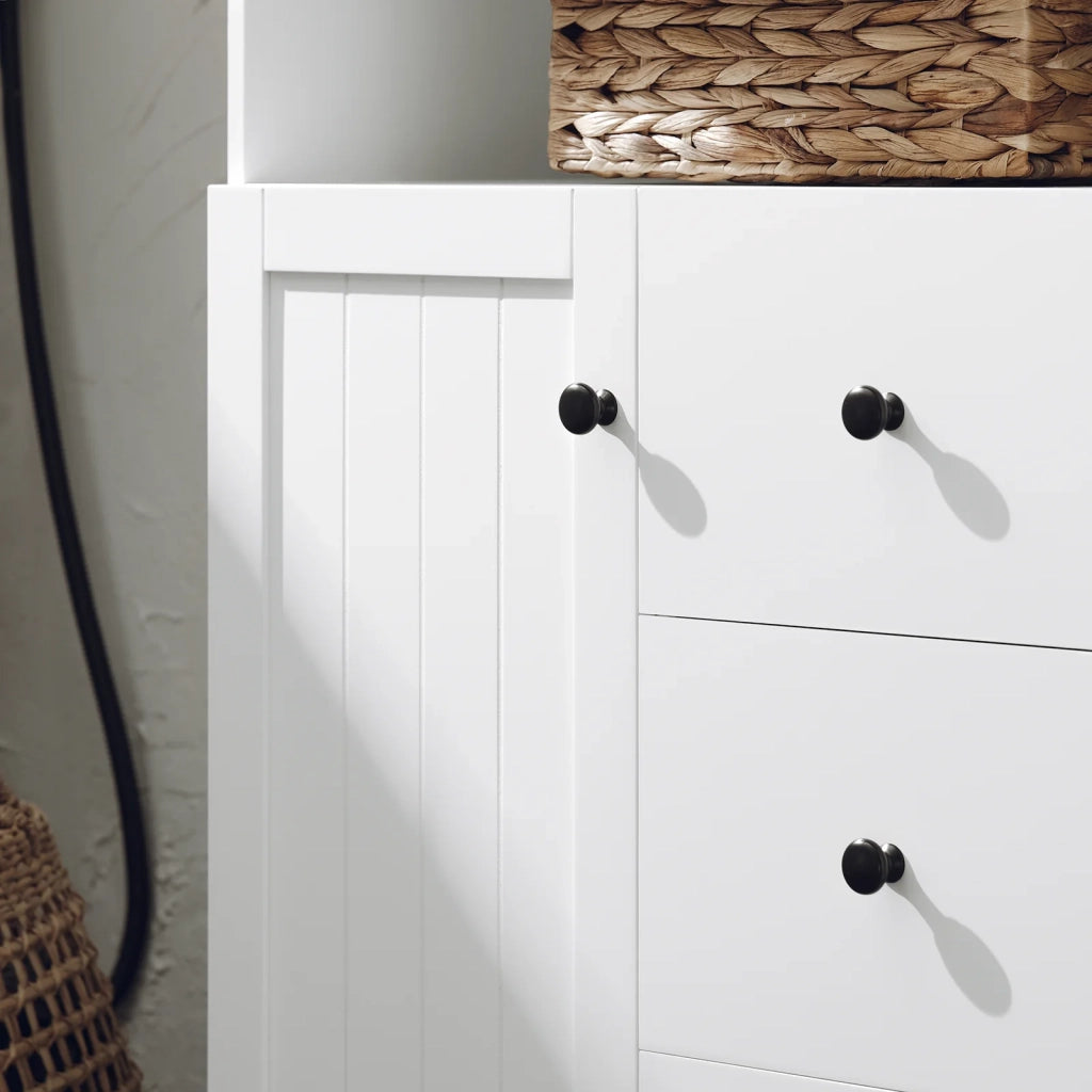 Mobile Bagno Con Tre Cassetti Mobile Contenitore Mobile A Terra Bianco 60x33x86cm BZR107-W SoBuy
