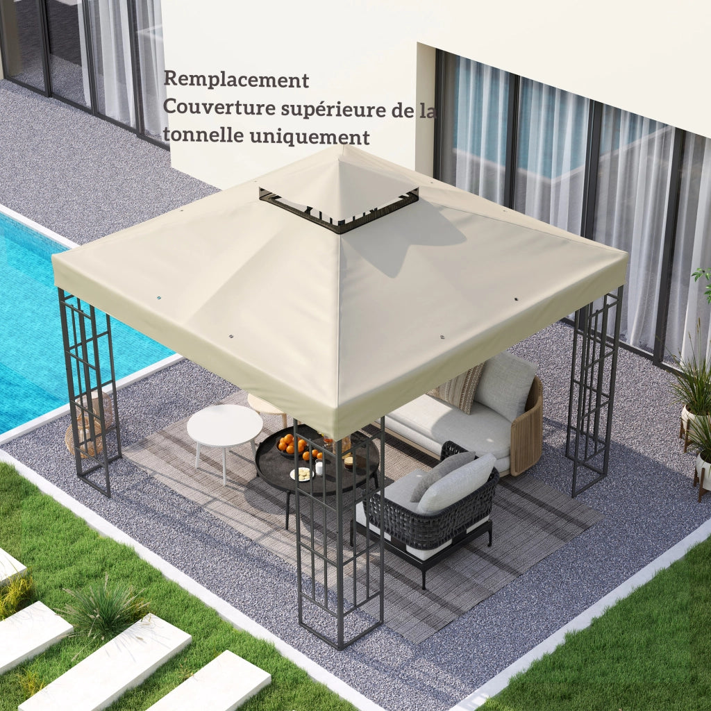 Tenda da giardino 3x3m ¨C zephmum ¨C crema, UPF30+, drenaggio