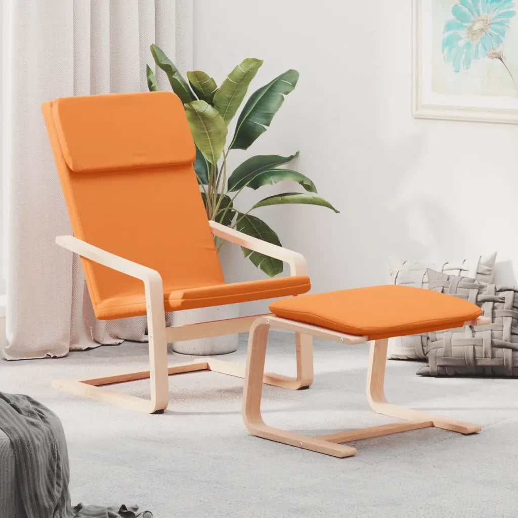 Sedia Relax con Poggiapiedi Giallo Scuro in Tessuto 3154420