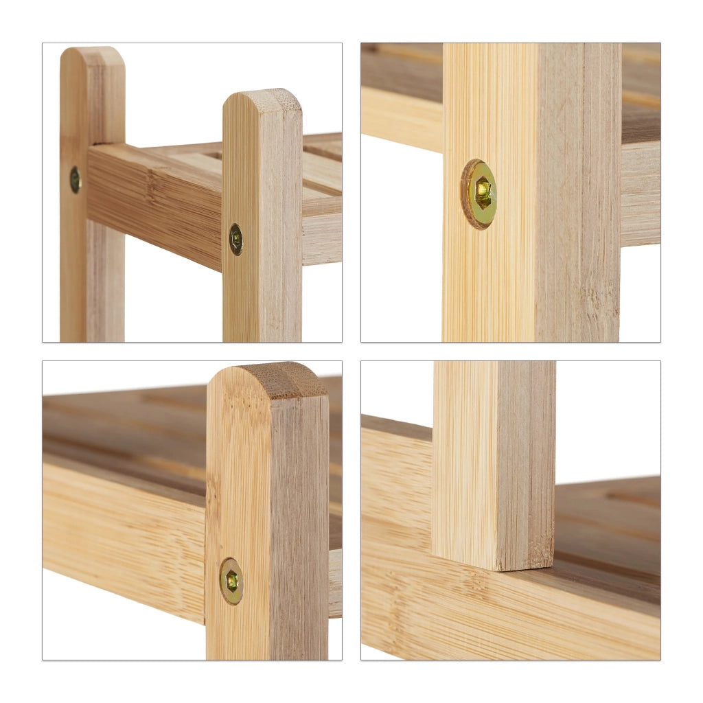 Mensola da bagno in bambù 5 ripiani 121 cm 3213070