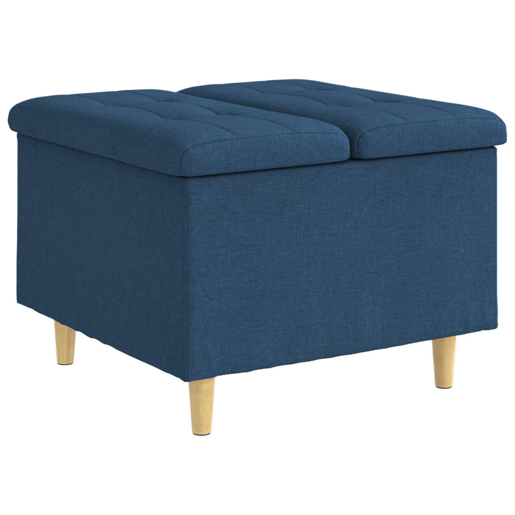 Pouf contenitore con cuscino Blu 60 x 60 x 45 cm Tessuto