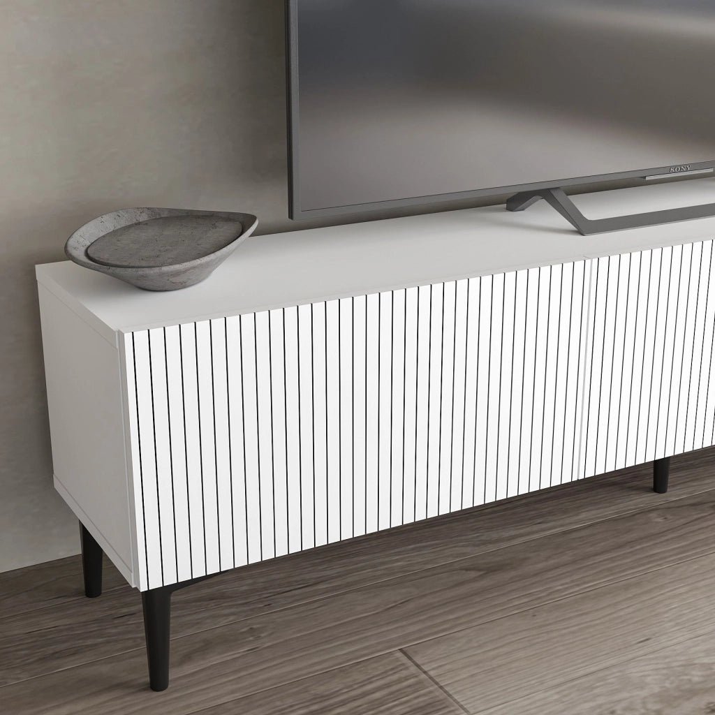 Porta TV in legno "Oscar" - 180 x 31 x 45 cm - Bianco