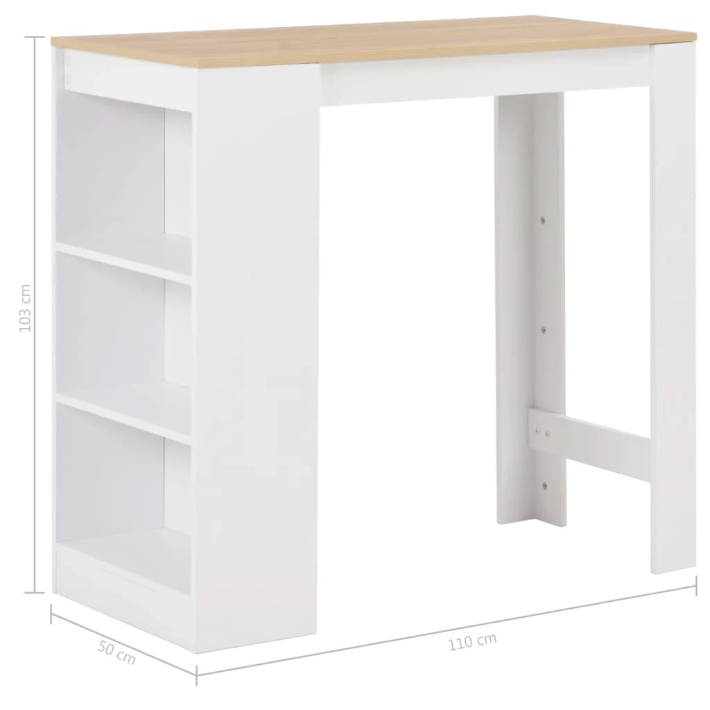 Tavolo alto da bar/bistrot con ripiano bianco 110 cm 0902052